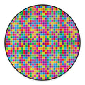 Rainbow Squares Pattern Print Round Floor Mat