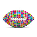 Rainbow Squares Pattern Print Rugby Ball