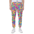 Rainbow Squares Pattern Print Joggers