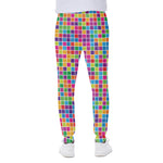 Rainbow Squares Pattern Print Scuba Joggers