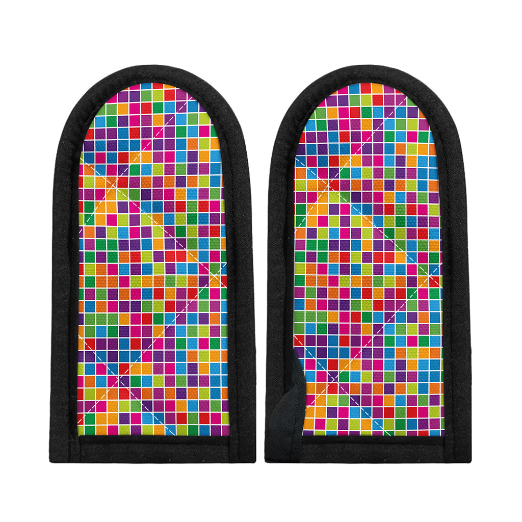 Rainbow Squares Pattern Print Skillet Handle Cover