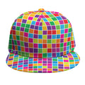 Rainbow Squares Pattern Print Snapback Cap