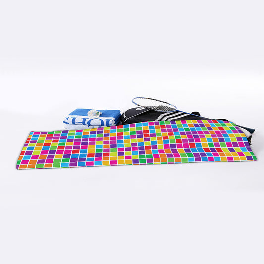Rainbow Squares Pattern Print Sports Towel