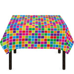 Rainbow Squares Pattern Print Tablecloth