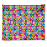 Rainbow Squares Pattern Print Tapestry