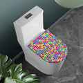 Rainbow Squares Pattern Print Toilet Lid Cover