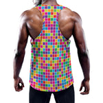 Rainbow Squares Pattern Print Training Tank Top