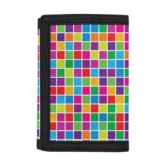 Rainbow Squares Pattern Print Trifold Wallet
