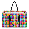 Rainbow Squares Pattern Print Utility Tote Bag