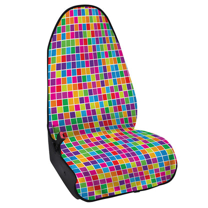Rainbow Squares Pattern Print Waterproof Car Seat Cover