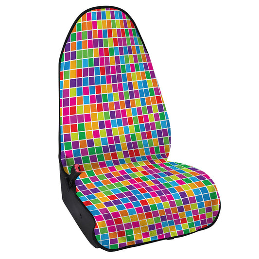 Rainbow Squares Pattern Print Waterproof Car Seat Cover