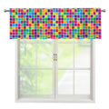 Rainbow Squares Pattern Print Window Valance