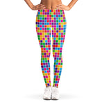 Rainbow Squares Pattern Print Women's Leggings