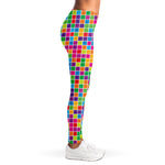 Rainbow Squares Pattern Print Women's Leggings