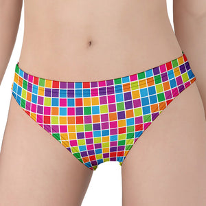 Rainbow Squares Pattern Print Women's Panties