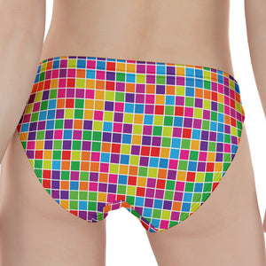 Rainbow Squares Pattern Print Women's Panties