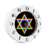 Rainbow Star of David Print Alarm Clock