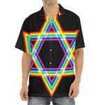 Rainbow Star of David Print Aloha Shirt