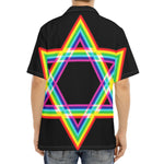 Rainbow Star of David Print Aloha Shirt