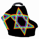 Rainbow Star of David Print Baby Seat Cover