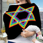 Rainbow Star of David Print Baby Seat Cover