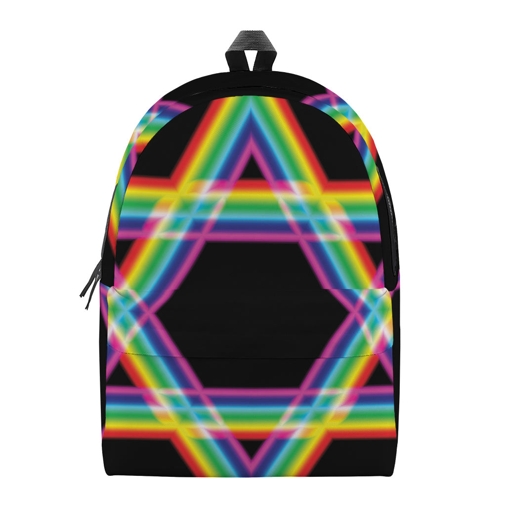 Rainbow Star of David Print Backpack