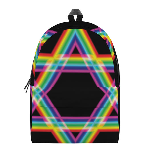 Rainbow Star of David Print Backpack