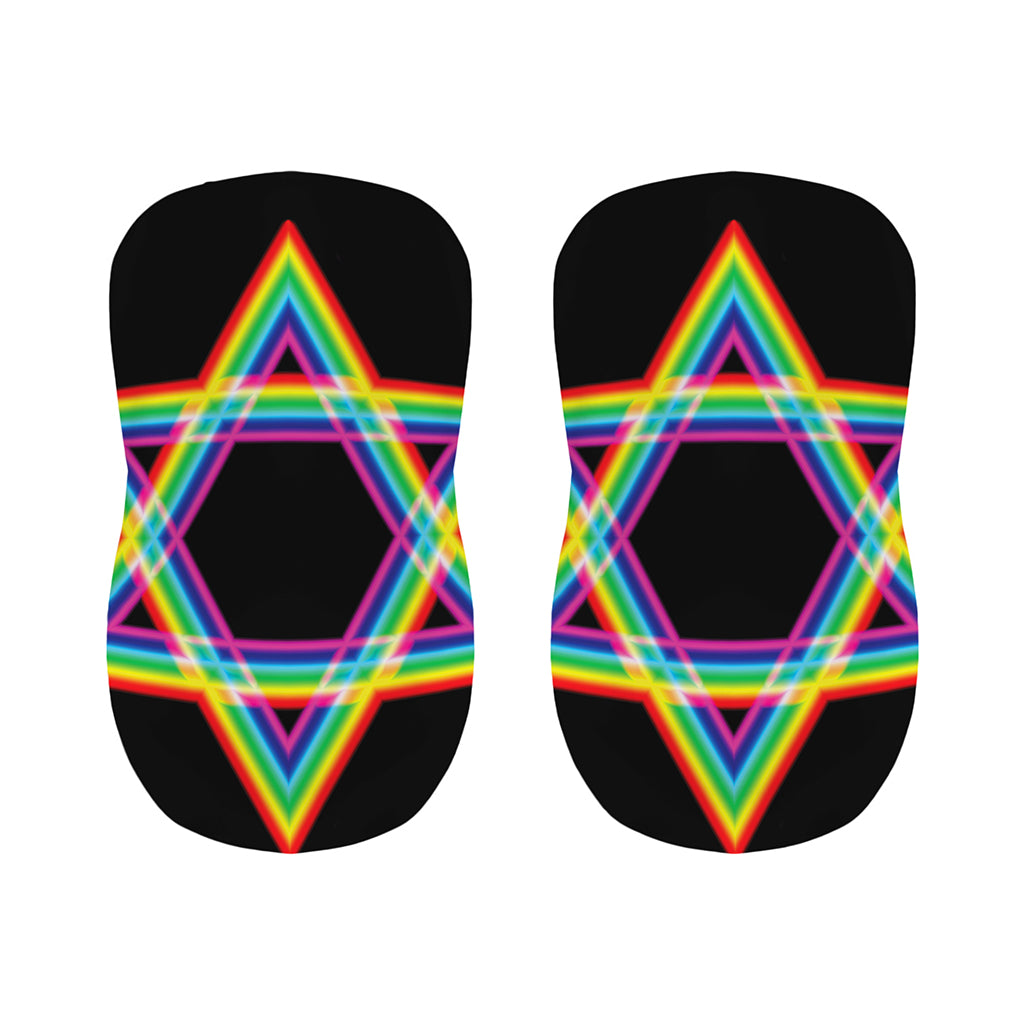 Rainbow Star of David Print Bar Stool Covers