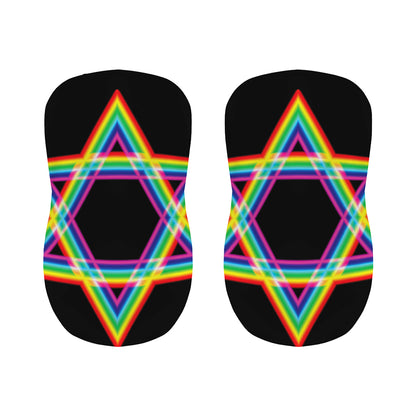 Rainbow Star of David Print Bar Stool Covers