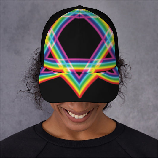 Rainbow Star of David Print Baseball Cap