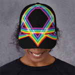 Rainbow Star of David Print Baseball Cap