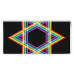 Rainbow Star of David Print Beach Towel