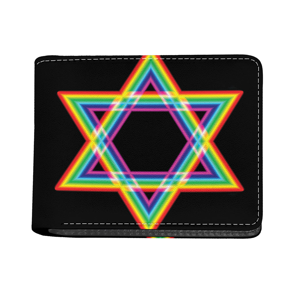 Rainbow Star of David Print Bifold Wallet