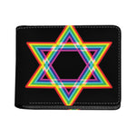 Rainbow Star of David Print Bifold Wallet