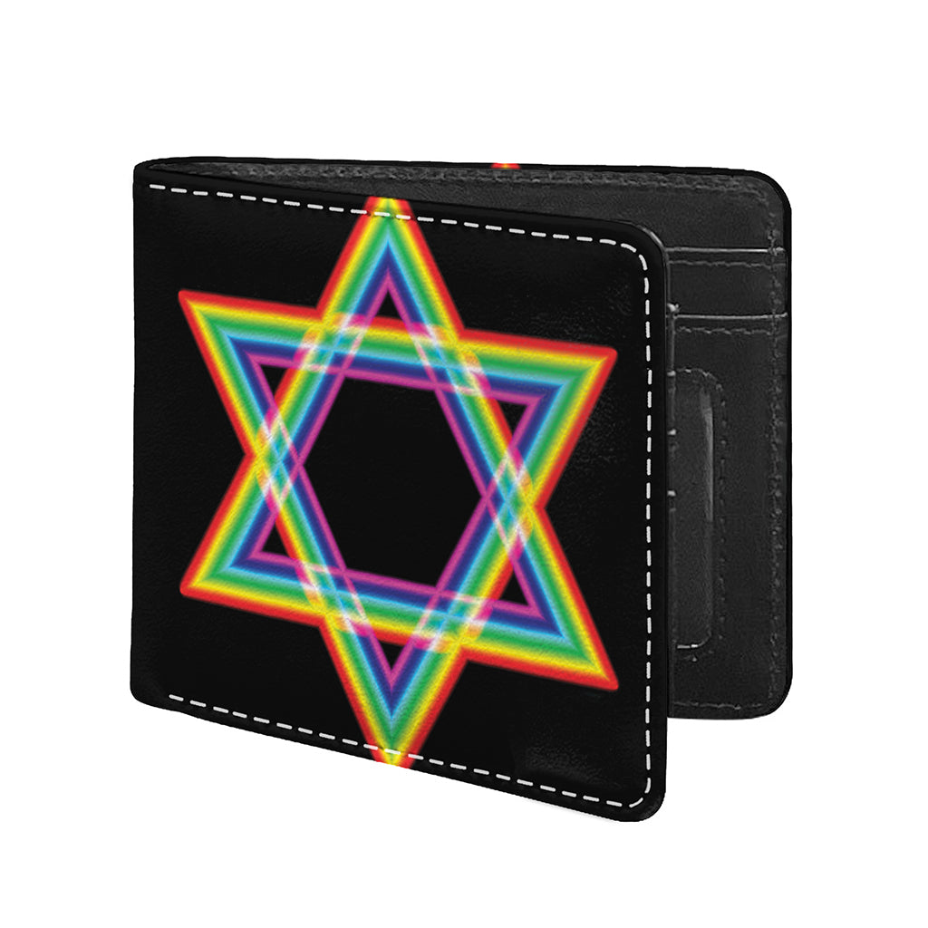 Rainbow Star of David Print Bifold Wallet