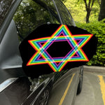 Rainbow Star of David Print Car Side Mirror Covers