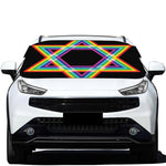 Rainbow Star of David Print Car Windshield Snow Cover