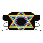 Rainbow Star of David Print Car Windshield Snow Cover