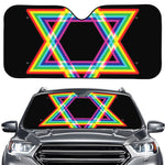 Rainbow Star of David Print Car Windshield Sun Shade