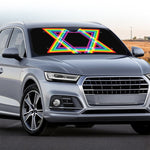 Rainbow Star of David Print Car Windshield Sun Shade