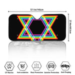 Rainbow Star of David Print Car Windshield Sun Shade