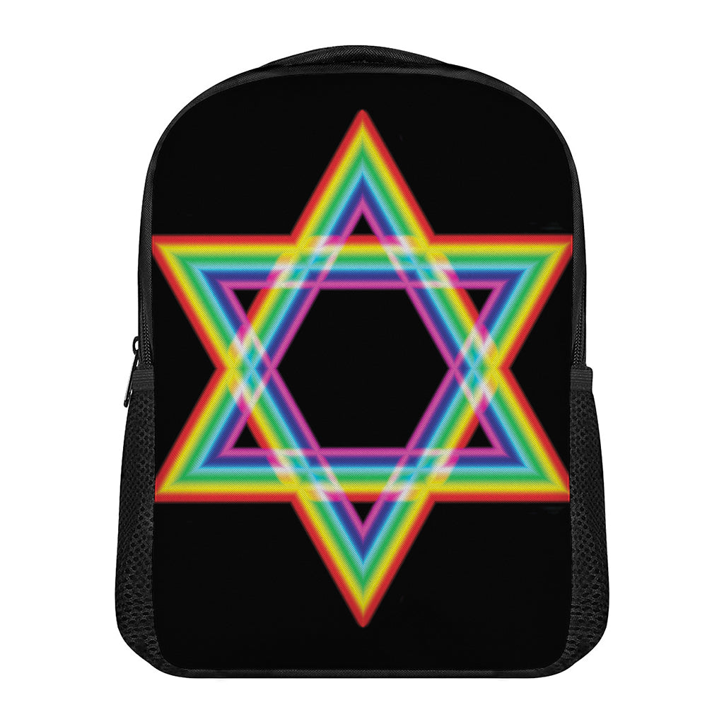 Rainbow Star of David Print Casual Backpack
