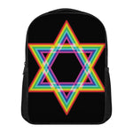 Rainbow Star of David Print Casual Backpack