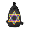 Rainbow Star of David Print Sling Bag