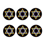 Rainbow Star of David Print Coaster Set