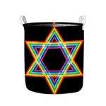 Rainbow Star of David Print Collapsible Laundry Basket