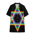 Rainbow Star of David Print Cotton Hawaiian Shirt