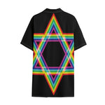 Rainbow Star of David Print Cotton Hawaiian Shirt