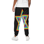 Rainbow Star of David Print Cotton Pants