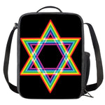 Rainbow Star of David Print Crossbody Lunch Bag